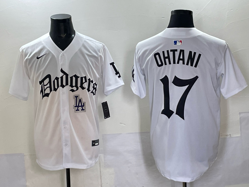 Men Los Angeles Dodgers #17 Ohtani white Nike 2025 MLB jersey 007